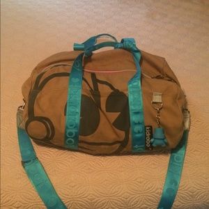 Kidrobot Teal and Tan Canvas Duffle