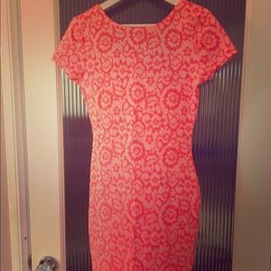 Asos neon pink floral dress