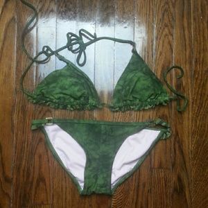 Dark green bikini