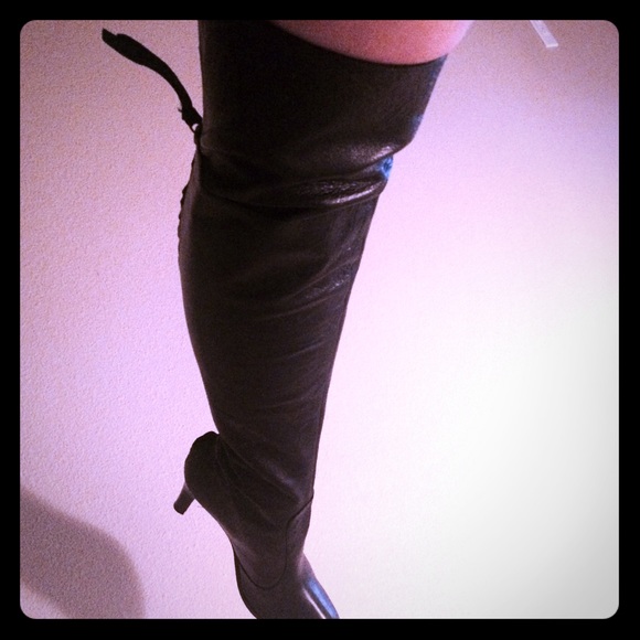 Ralph lauren over the knee boots size 7 black