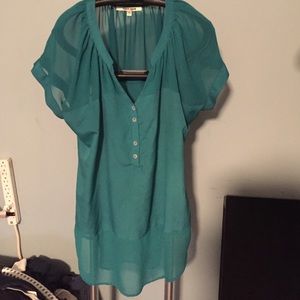 Aqua blue blouse