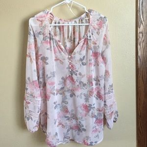 Lauren Conrad Floral Blouse Sz S