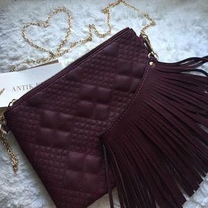 Burgundy/Wine/Merlot Crossbody Gold Chain Bag
