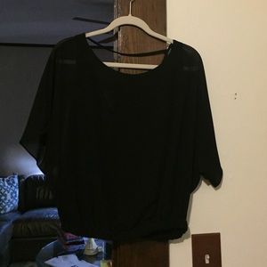 black short sleeve top