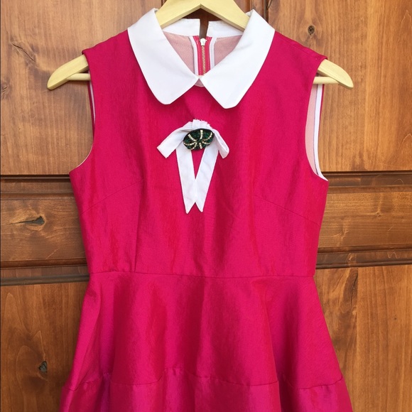 Beautiful pink dress.