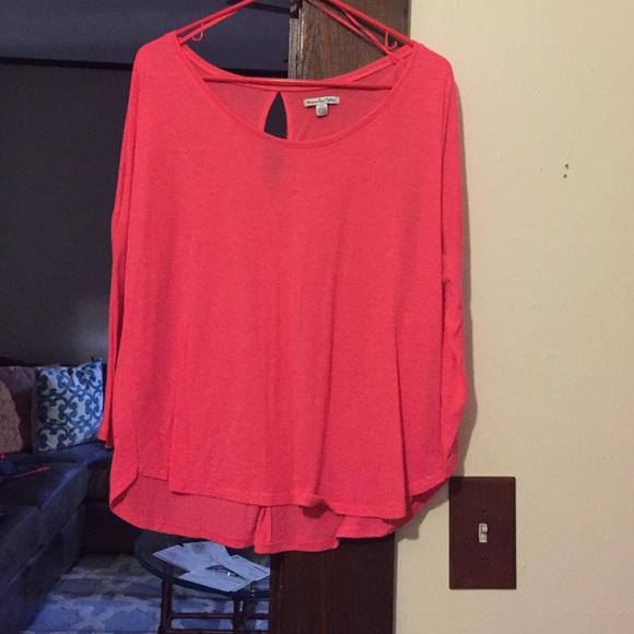 neon pink long sleeve top