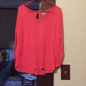 neon pink long sleeve top