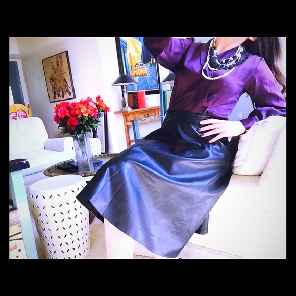 Dana Buchman silk eggplant shirt