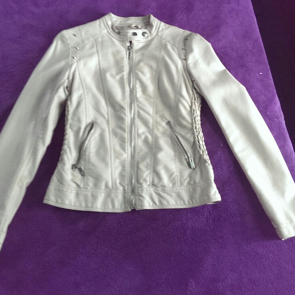 Tan faux leather jacket