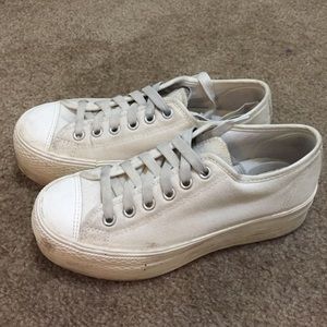 White platform sneakers