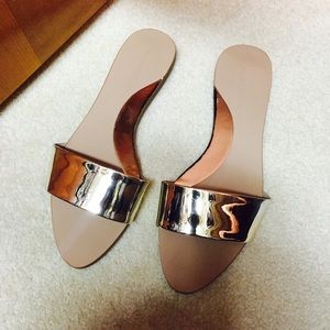 Zara Sandals (Gold Metallic Sliders)