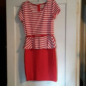 Cute peplum dress size L but will definitely fit M