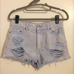 High waisted jean shorts