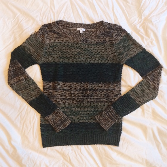green knit sweater
