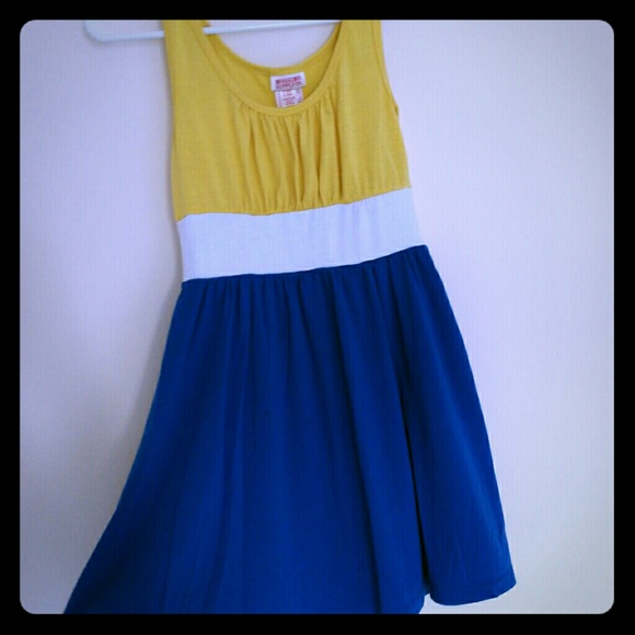 Blue and Yellow Colorblock Dress