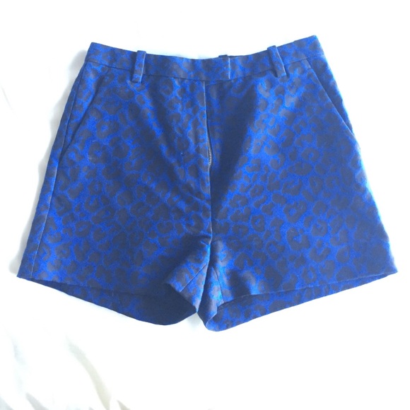 3.1 Phillip Lim leopard blue high waisted shorts