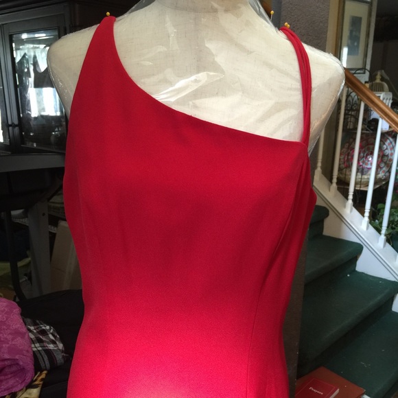 Vintage! Red Alex Evening Formal Designer Gown..FIRM