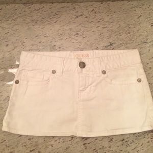 White Guess mini skirt.