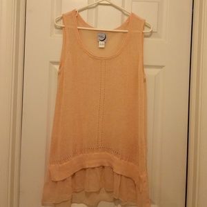 August moon peach color extra large knit top