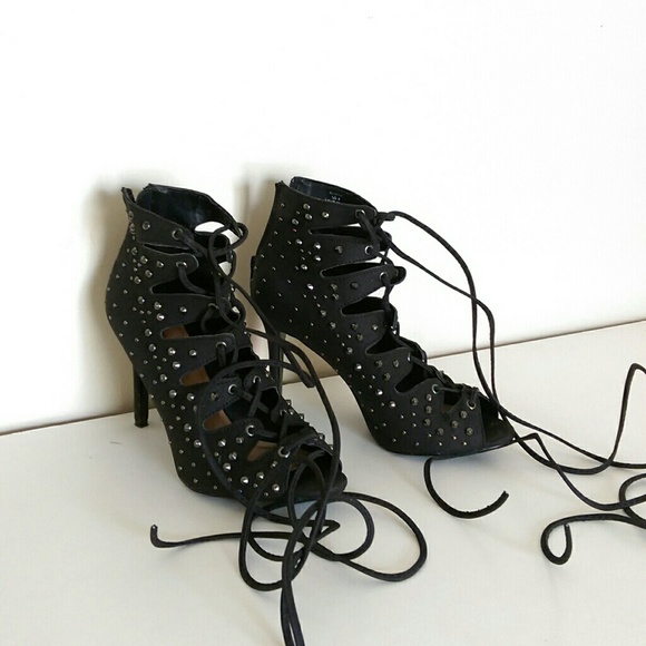 JustFab Reanne Laceup Studded Gladiator Sandal