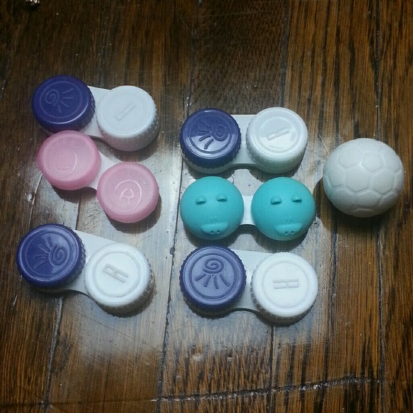 Seven contact lenses cases