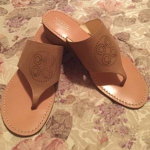 Leather Coach Wedge Sandal