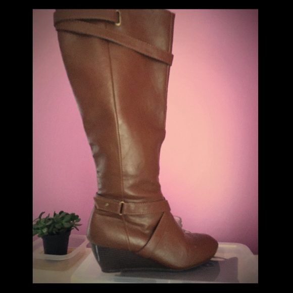 Brown knee-high boots