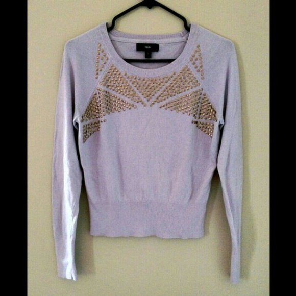 Light Purple Gold Studded Sweater