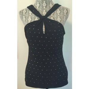 Cache studded crisscross top