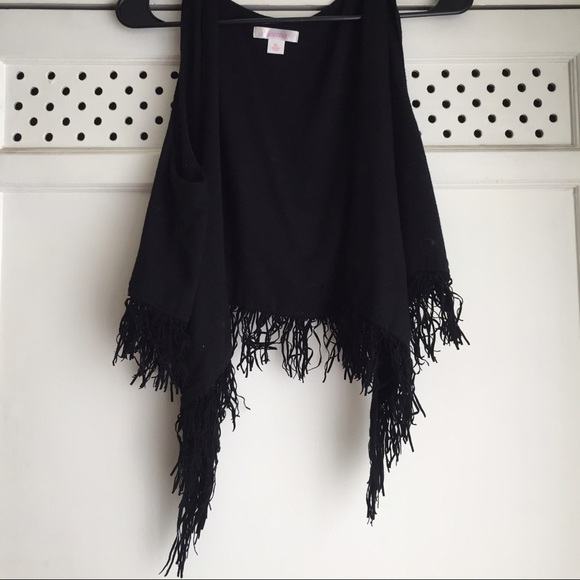 Black fringe vest