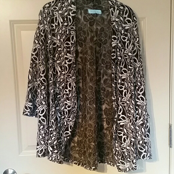 Black & white lace cardigan