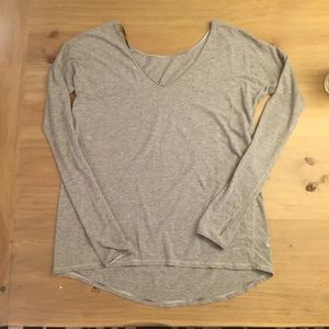Lululemon Grey Cotton Long Sleeve Top - sz.4
