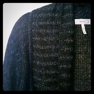 Navy & gold cardigan sweater