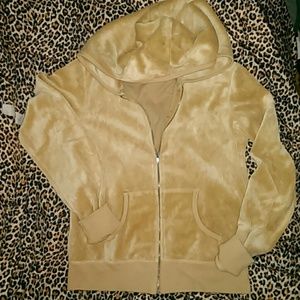 Victoria's Secret tan valour, zip front hoodie
