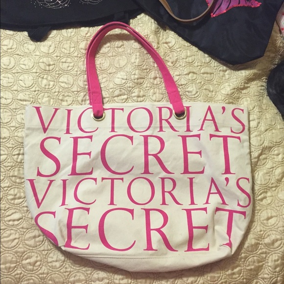 Victoria's Secret Accessories Large Victorias Secret Canvas Tote Bag Poshmark