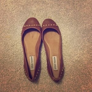 Brown and gold studded Steve Madden flats
