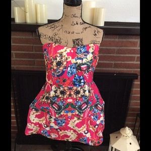 Strapless Jewels Pattern Dress