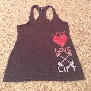 Gray lifting tank top