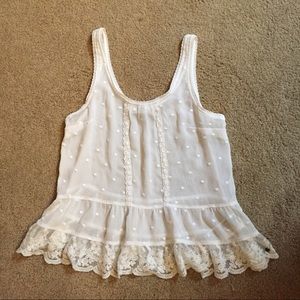 Abercrombie and Fitch white lace tank top