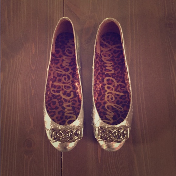 Sam Edelman silver ballet flats, size 8