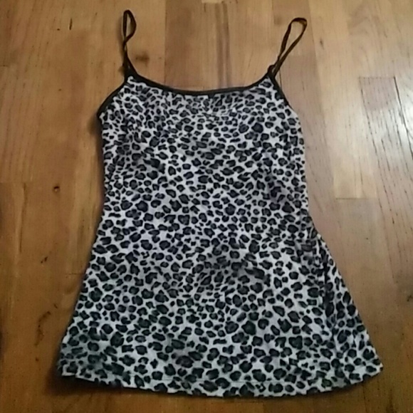 Black cheetah print tank top