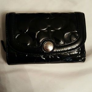 Black Coach Trifold Wallet