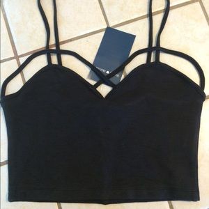 Black brandy crop top
