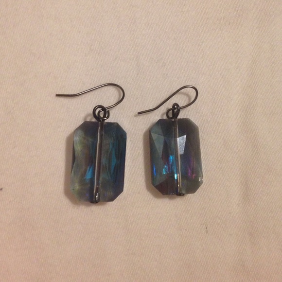 Blue glossy earrings