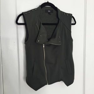 Zip up Vest with Stud Detailing