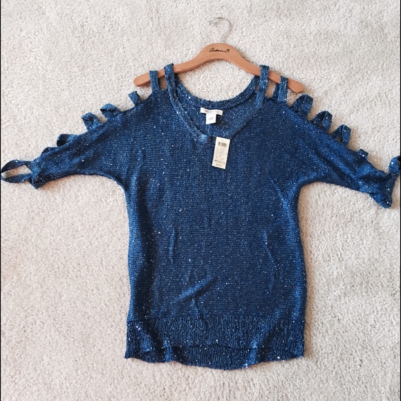 Blue glitter top  SOLD