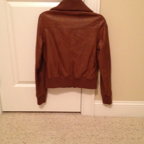 Ladies Faux leather bomber jacket - Picture 2 of 3