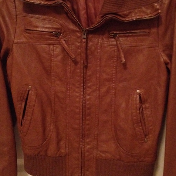Ladies Faux leather bomber jacket - Picture 3 of 3