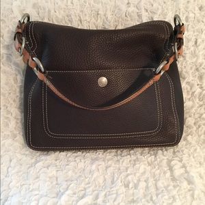 Brown leather Coach purse