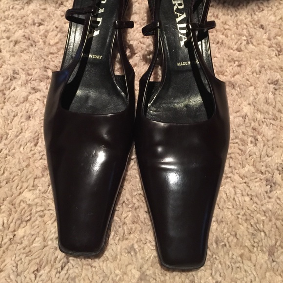 Original Prada dark brown shoes.